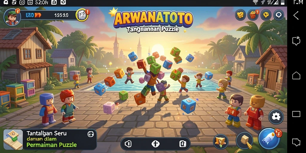 Screenshot ARWANATOTO menampilkan gameplay puzzle yang mengasyikkan.