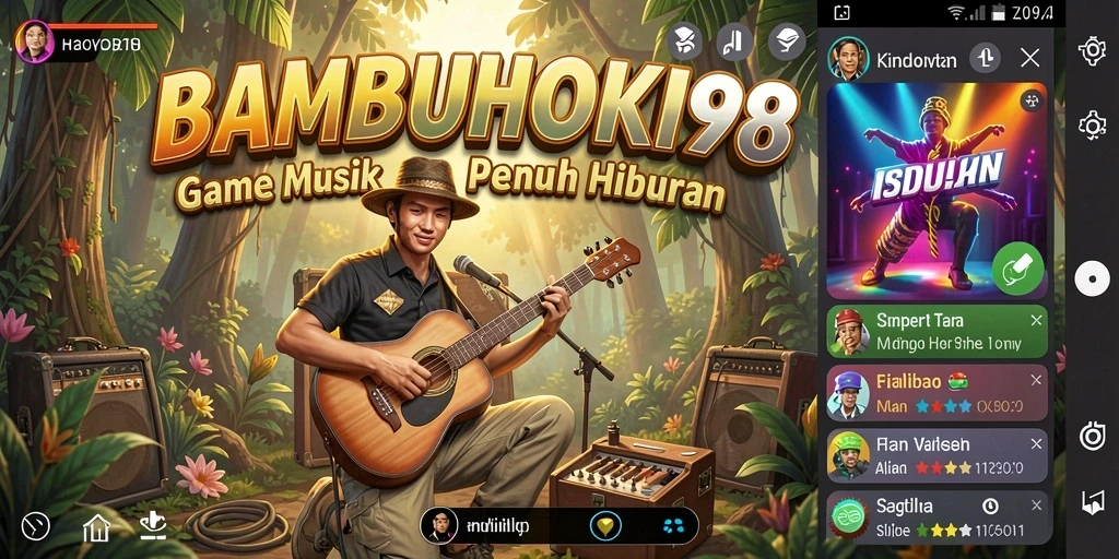 Tampilan gameplay <strong>BAMBUHOKI88</strong> saat memainkan alat musik.