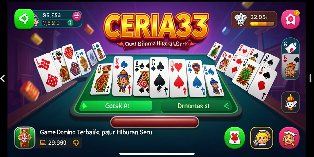 Tampilan gameplay CERIA33 yang seru dan menarik dalam permainan Domino.