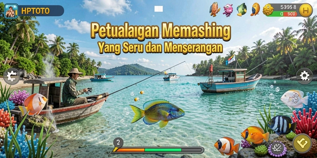 Gameplay HPTOTO yang menampilkan momen memancing yang menegangkan.