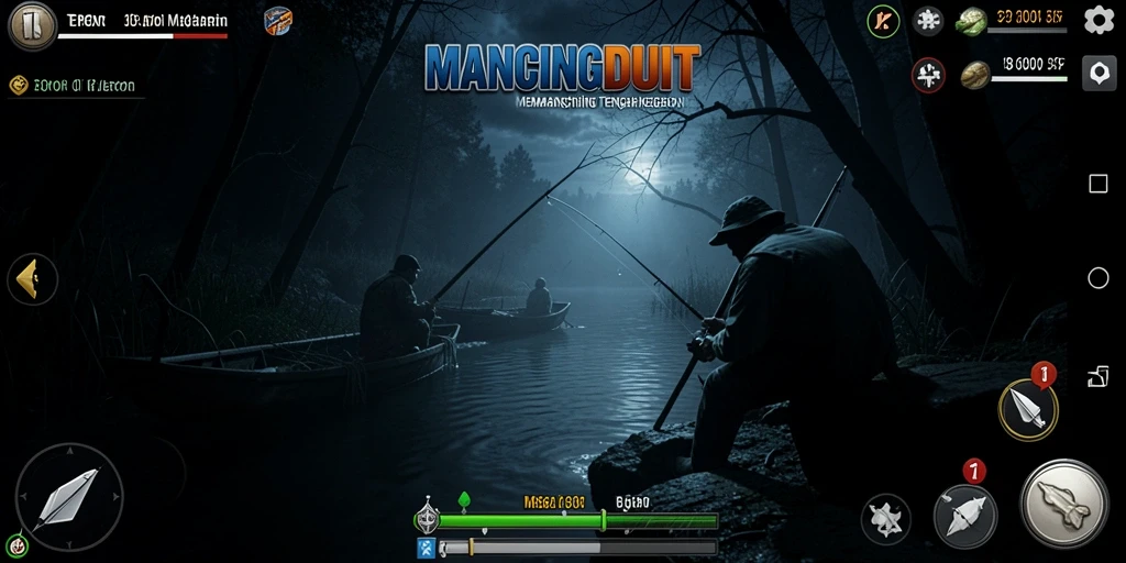 Tampilan menyeramkan saat memancing di lokasi angker.