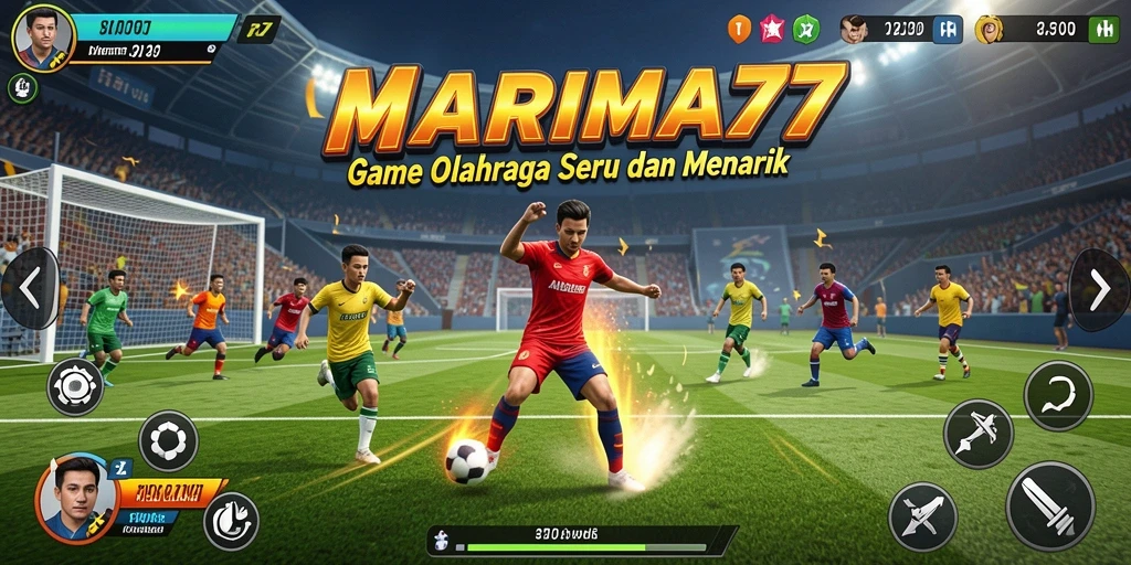 Screenshot menunjukkan gameplay seru dalam MARIMA77 dengan pertandingan olahraga yang intens.