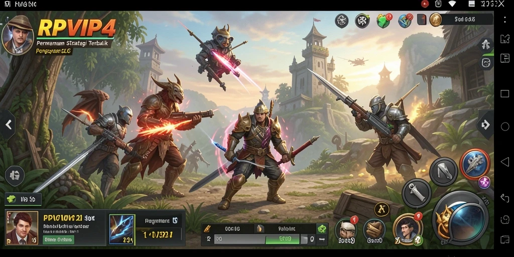 Tampilan gameplay menarik dari RPVIP4 dengan elemen strategi SLG.