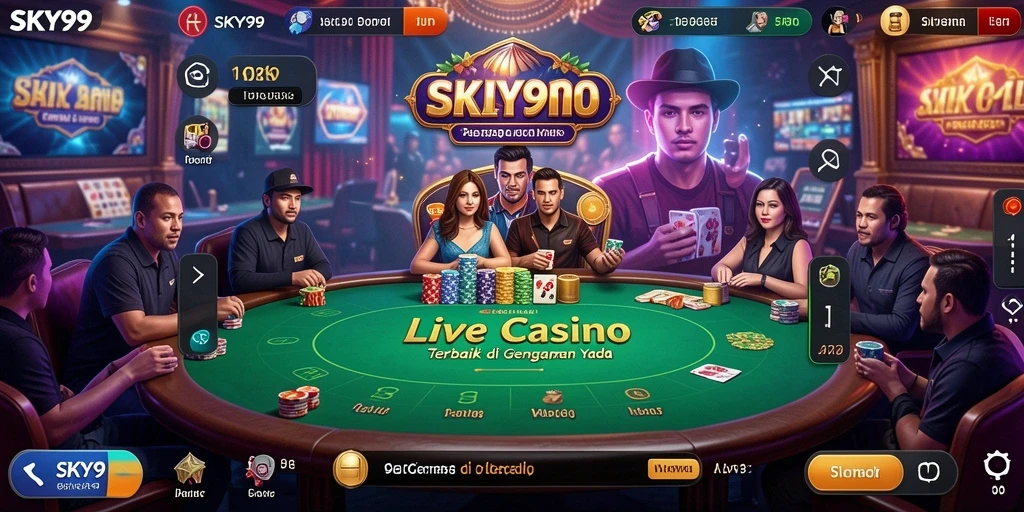Tampilan permainan Live Casino yang menakjubkan di SKY99.