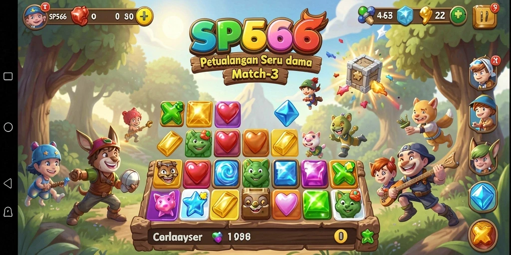 Tangkapan layar gameplay SP666 yang menarik dan penuh warna.