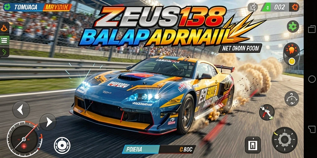 Tampilan gameplay balap mobil yang mendebarkan di ZEUS138.