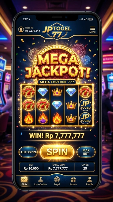 Tampilan antarmuka utama jptogel77 yang menarik.